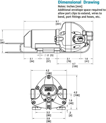 Vista 4 de Jabsco 31395-4012-3A Bomba de suministro de agua dulce marina ParMax3 - 12V, 3 GPM, apagado de 40 PSI
