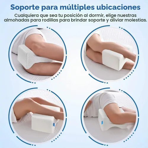 Vista 6 de LESUMI Almohada de rodilla de espuma viscoelástica, almohada de pierna para dormir, para dormir de lado y mujeres embarazadas, para alineación