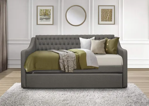 Vista 2 de Lexicon Sofá cama individual con nido, tapizado de tela, tapizado de tela Gris-oscuro