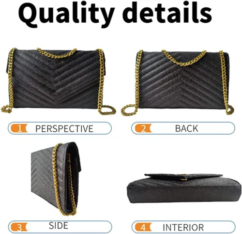 Vista 3 de Bolsos cruzados de lujo para mujer, pequeños y acolchados, bolsos de diseñador y bolsos de hombro, carteras para mujer, Gris (Style 1 Gray), Bolso