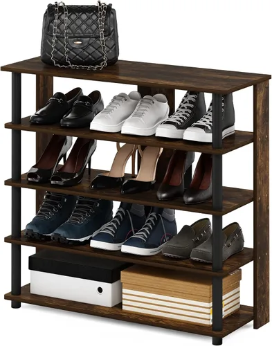 Vista 7 de Furinno Zapatero vertical compacto, organizador de zapatos estrecho de 8 niveles, almacenamiento de zapatos independiente, estante de zapatos