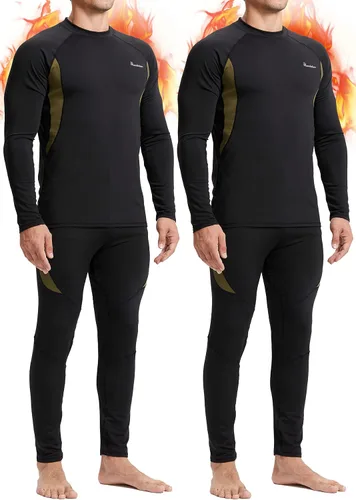 Vista 3 de romision 2 Pack Thermal Underwear for Men Long Johns Fleece Lined Hunting Gear Bottom Top Set Base Layer Cold Weather XS-4XL