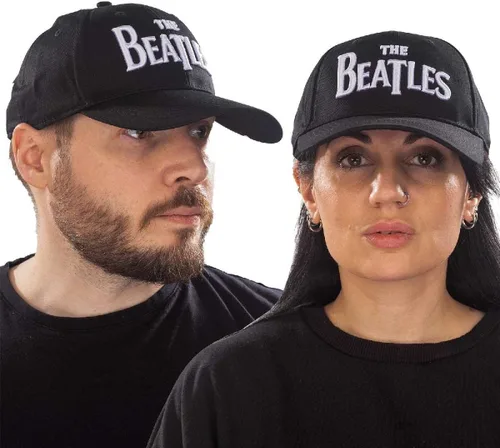 Vista 3 de The Beatles Gorra de béisbol White Drop T Band Logo Oficial Amarillo