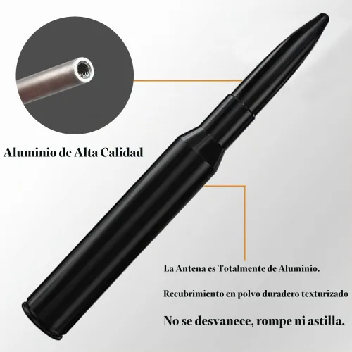 Vista 3 de Antena corta de aluminio de 4 pulgadas para Ford Ranger (1993-2012)