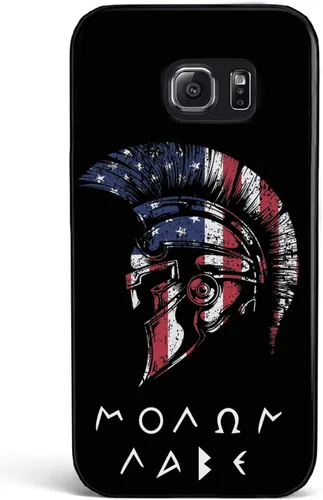 Vista 24 de Inspired Cases - Compatible con iPhone Xs Max - Funda protectora con textura 3D para Apple iPhone Xs Max - Bandera americana - Spartan - Molon Labe