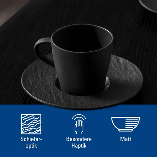 Vista 5 de Villeroy & Boch Manufacture Rock Collection - Taza de café Demitasse pequeña, de porcelana premium, fabricada en Alemania, apta para lavavajillas