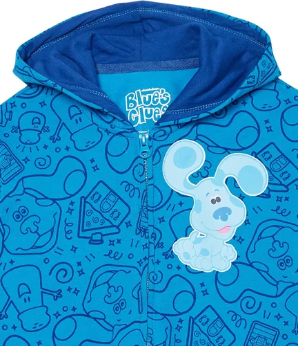 Vista 3 de Nickelodeon Sudadera con capucha de forro polar con cremallera para niños pequeños de Blues Clues You Azul