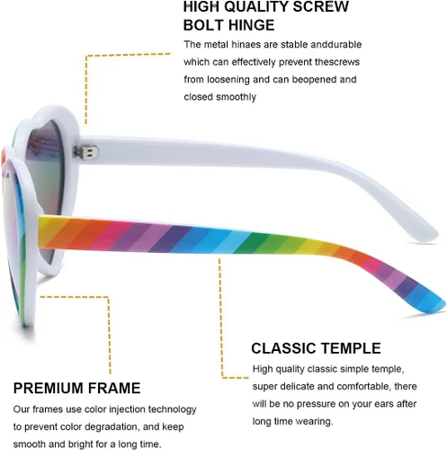 Vista 5 de Gleyemor Gafas de sol polarizadas en forma de corazón para mujer, gafas de moda, accesorios de moda