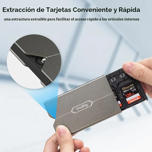 Vista 3 de SMALLRIG Funda para Tarjetas de Memoria Soporte Anti-Choque Anti-Caída y Arañazos Adecuada para Tarjetas SD/Micro SD/SIM para Entusiastas