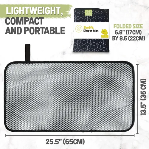 Vista 3 de KeaBabies Cambiador de pañales portátil y organizador de pañales para bebé, tapete cambiador plegable impermeable para bebés, organizador grande