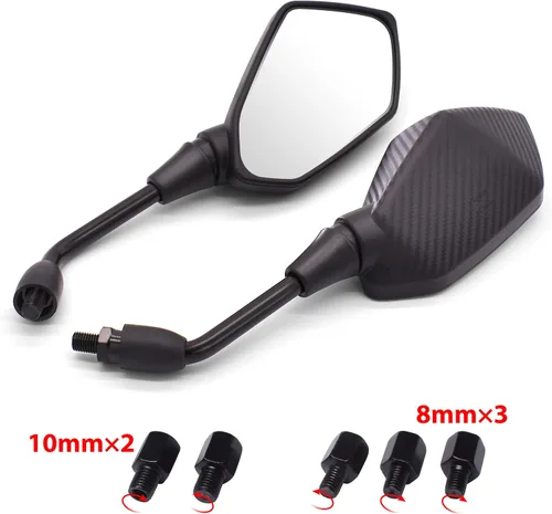 Vista 7 de Espejos laterales universales de motocicleta 2022, espejo retrovisor convexo para manillares, cuatrimoto, motos de nieve, ciclomotor, crucero