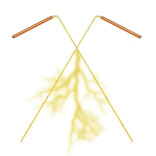 Vista 6 de Varillas de radiestesia de cobre macizo y latón con movimiento suave para rastrear energía espiritual Chi, caza de fantasmas, adivinar en el agua