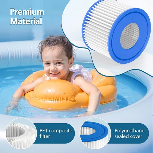 Vista 3 de Paquete de 12 cartuchos de filtro para bañera de hidromasaje tipo VI compatibles con Coleman SaluSpa 90353E, 58323E, 53323, bomba de piscina