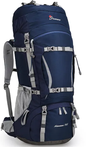 Vista 13 de MOUNTAINTOP 70L - Mochila con marco interno para camping, senderismo, mochila para hombres y mujeres con cubierta de lluvia Negro-70L