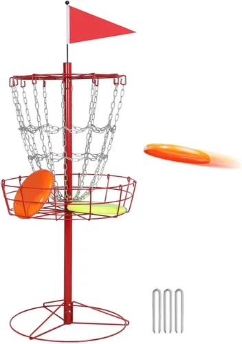 Vista 10 de Topeakmart Portable Disc Golf Basket 12-Chain Steel Practice Target Outdoor Azul