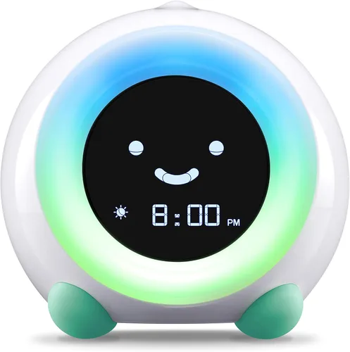 Vista 8 de LittleHippo Mella: Reloj despertador para niños, entrenador de sueño para niños listo para despertar, luz nocturna, máquina de sonidos y OK