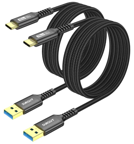 Vista 25 de SUNGUY Cable USB C para Android Auto de 10 Gbps, 1.5 pies 3A USB 3.1 Gen 2, carga rápida y transferencia de datos, cable USB C CarPlay, compatible