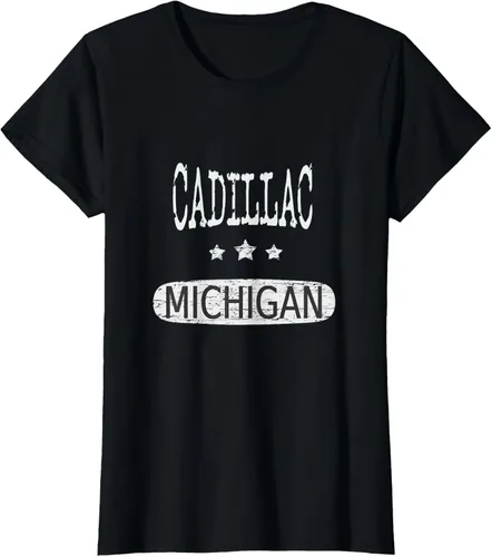 Vista 50 de Vintage Cadillac Michigan Camiseta