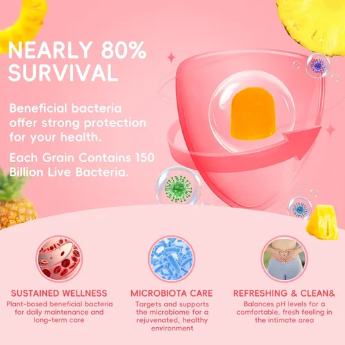 Vista 4 de Gomitas de equilibrio femenino: apoyo prémium para la salud del pH de las mujeres con refuerzo inmunológico y energético, veganas, sin gluten, sabor