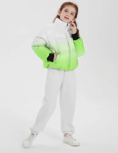 Vista 4 de Orolay Chaqueta acolchada corta para niños, resistente al viento, ligera, plegable, acolchada para invierno