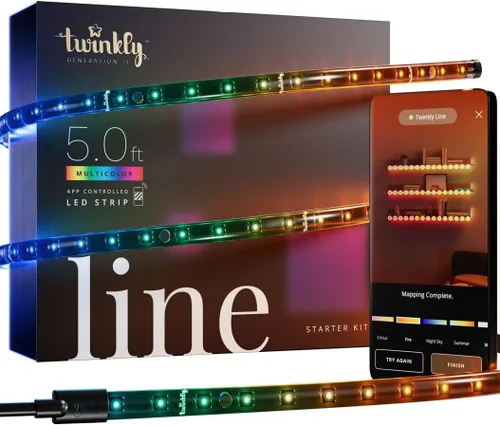Vista 11 de Twinkly Línea - Kit de extensión adhesivo controlado por aplicación + tira de luz LED magnética con LED RGB (16 millones de colores). Extensible.