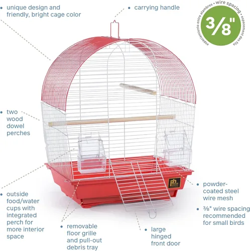 Vista 2 de Prevue Pet Products South Beach Dome Top Bird Jaula, Coral (SP50100)