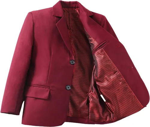 Vista 5 de Visaccy - Traje de vestir para niños, corte ajustado, traje para pajecito de boda