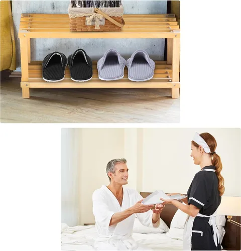 Vista 2 de Geyoga Pantuflas de casa antideslizantes suaves para mujer