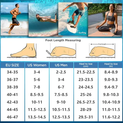 Vista 6 de SIMARI Water Shoes Womens Mens Barefoot Unisex Aqua Socks Slip-on for Indoor Outdoor Snorkeling SWS002