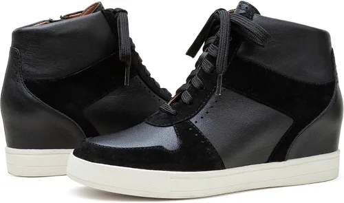 Vista 2 de Linea Paolo - Andres - Zapatillas deportivas con cordones para mujer con cuña oculta en piel o ante