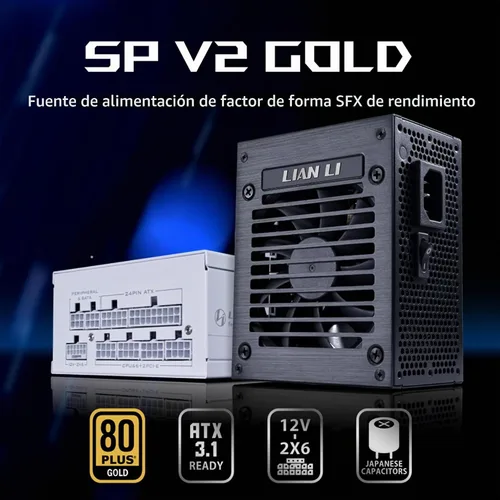 Vista 2 de LIAN LI SP750 V2 750W SFX Fuente de alimentación, 80 Plus Gold, Negro