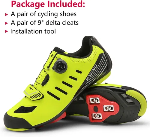 Vista 6 de Zapatos de ciclismo unisex compatibles con Pelaton para interiores, zapatos de bicicleta de carretera, zapatos de bicicleta de montaña para hombres