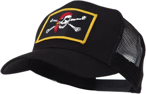Vista 10 de e4Hats Skull and Choppers Gorra de malla con parches militares bordados