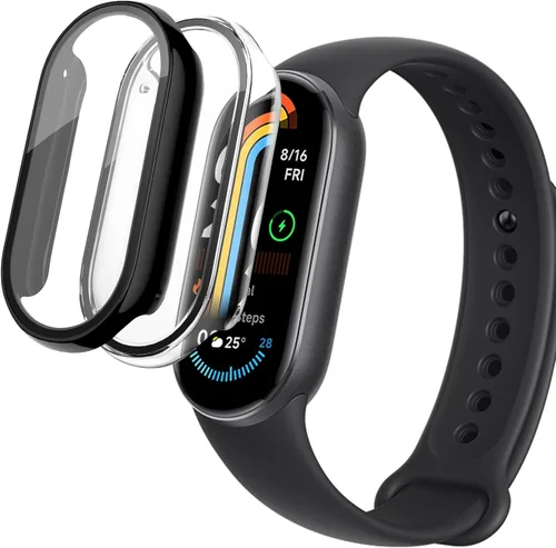Vista 7 de [Paquete de 2] Funda con protector de pantalla de vidrio templado compatible con xiaomi Band 7, dureza 9H 360° Protección completa ultrafina funda