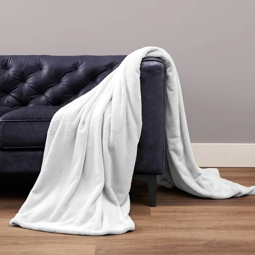 Vista 7 de NORTHWEST Ashford Home - Manta acogedora Warmwell de invierno, color blanco, tamaño 50 x 60 pulgadas