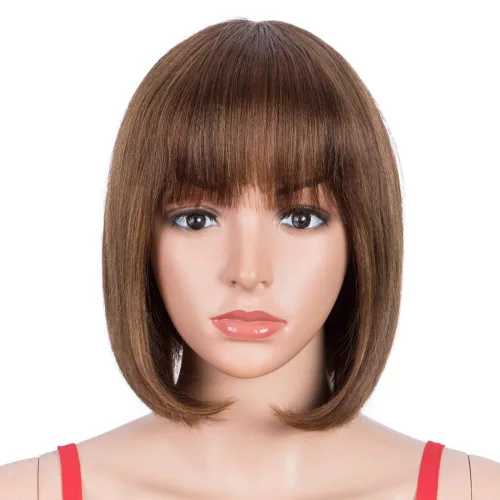 Vista 19 de Spotlight Pelucas de cabello humano lacio con encaje frontal de 4 x 4 para mujeres negras, densidad del 180 %, peluca con cierre de encaje virgen