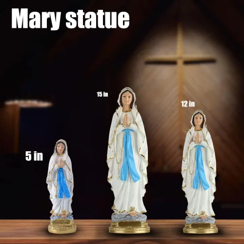 Vista 6 de Lourdes - Estatua de Virgen María, estatuas católicas de 5.7 pulgadas, estatuas de resina de regalo católico, adecuadas para decoración religiosa