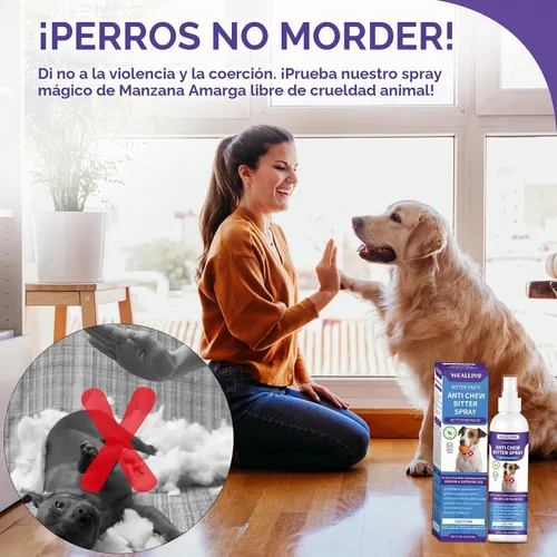 Vista 7 de WEALLIN Spray antimasticable para perros, 6.76 onzas líquidas, espray de manzana amarga para perros, aerosol disuasorio para perros, detiene