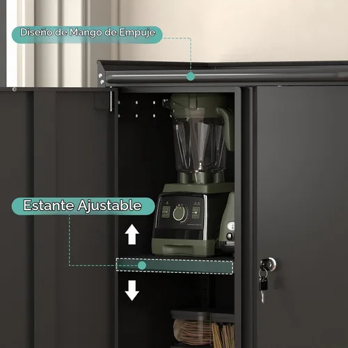 Vista 4 de GREATMEET Garage Storage Cabinet with Wheels, Mobile Rolling Tool Cabinet