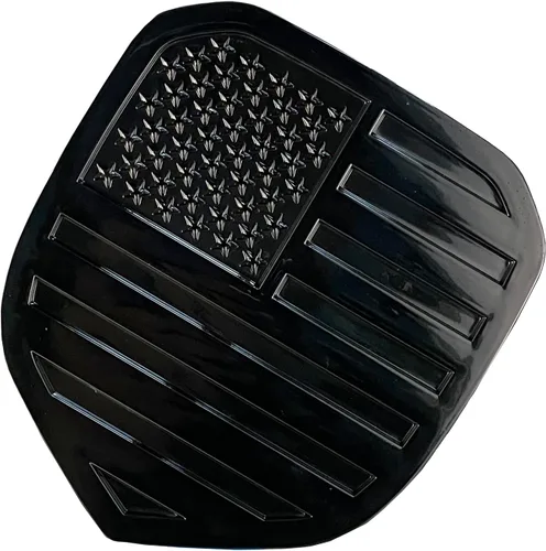 Vista 4 de Emblema de la bandera estadounidense negra brillante para la parrilla frontal RAM modelos compatibles con modelos compatibles/1500 2006-2018/2500