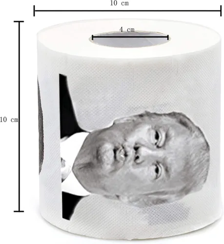 Vista 5 de Rollo de papel higiénico de Donald Trump, divertido regalo de broma de humor político, regalos para republicanos y demócratas