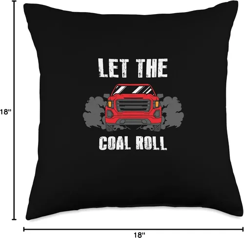 Vista 4 de Rolling Coal: Let the Coal Roll Diseño de rollo de carbón para conductores diésel, 18 x 18 pulgadas, multicolor