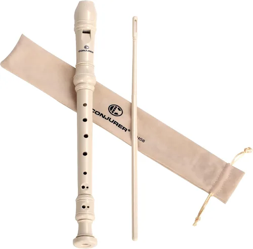 Vista 11 de CONJURER Grabadora soprano para niños y estudiantes, 10 unidades, flauta alemana de 8 agujeros, para principiantes, con varilla de limpieza y bolsa