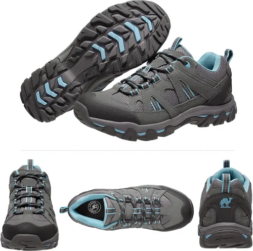 Vista 7 de CAMELSPORTS Zapatos de senderismo para mujer, transpirables, antideslizantes, ligeros, para exteriores, para senderismo, caminar