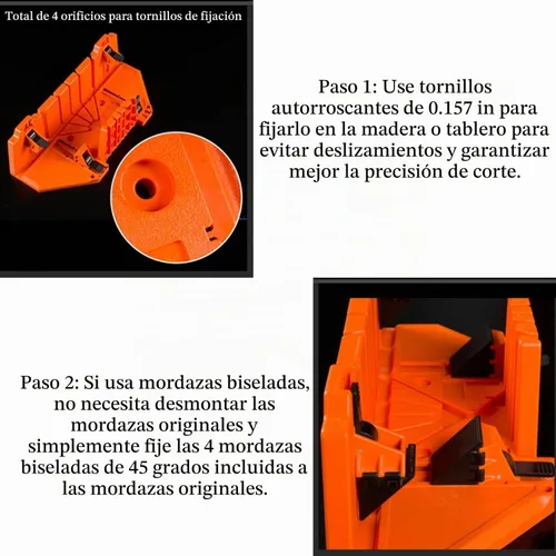 Vista 5 de Caja de inglete para sierra de inglete, caja de sierra de inglete de plástico para carpintería, sierra de podar para cortar madera, herramienta