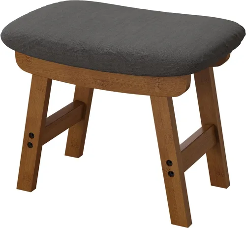Vista 8 de viewcare Reposapiés otomano pequeño, taburete negro - Taburete de pie de madera para sala de estar, dormitorio y cocina