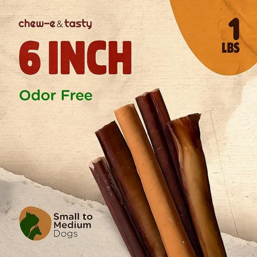 Vista 2 de chew-e&tasty Golosinas masticables para perros de grado prémium de 6 pulgadas, de un solo ingrediente, de larga duración, con alto contenido