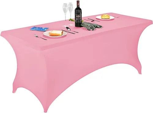 Vista 100 de FORLIFE - Funda de mesa de elastano, mantel ajustado de 4 pies para mesas rectangulares, funda elástica para patio, universal para bodas, banquetes