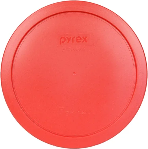 Vista 2 de Pyrex 7402-PC, tapas de repuesto rojas para almacenamiento redondo para vasos de 7" de diámetro 6 y 7 Redondo, Rojo