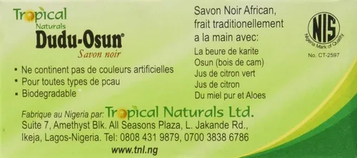 Vista 4 de Tropical Naturals, Dudu-Osun, Jabón negro con ingredientes completamente naturales, 3 paquetes de 5 onzas Nave de EE. UU.